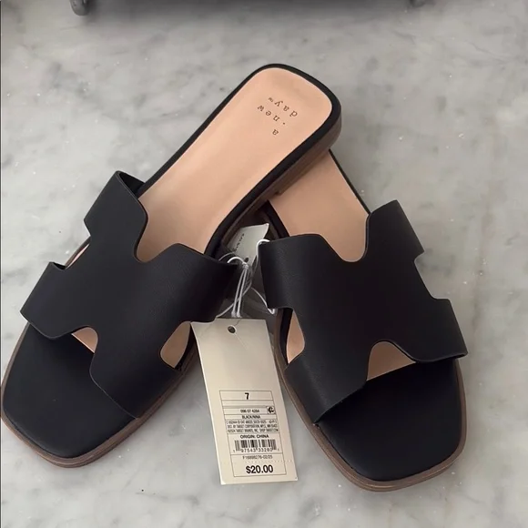 a new day Shoes Target A New Day Black Slide Sandals Nwt